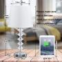 Touch Crystal Lamp for Bedroom with USB Ports, Kakanuo White USB Bedside Table Lamp Nightstand Lamp, 3 Way Dimmable Crystal Touch Lamp for Bedroom, Living Room and Office (LED Bulb Included) Touch Crystal Lamp for Bedroom with USB Ports, Kakanuo White USB Bedside Table Lamp Nightstand Lamp, 3 Way Dimmable Crystal Touch Lamp for Bedroom, Living Room and Office (LED Bulb Included)