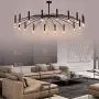 CNCEST Modern Black Metal Branch Chandelier 18 Lights Retro Metal Pendant Light Nordic Ceiling Lamp Fixtures for Dining Room Kitchen Living Room Bedroom