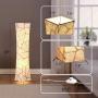 Floor Lamp, CHIPHY Dimmable Standing Lamp, 3 Levels Adjustable Brightness 12W/2 LED Bulbs(2400 Lumens, 100 Watt Equivalent) and Marble Fabric Shade, Modern for Bedroom and Kids Room