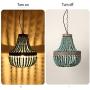 Newrays Wood Bead Chandelier Pendant Lights Gray Blue Finishing Retro Vintage Antique Rustic Kitchen Ceiling Lamp Light Fixtures (Grey Blue)