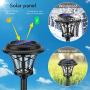 6 Pack Large Solar Lights Outdoor Waterproof, Lights Sun Powered, Black Stainless Steel Glass Garden Pathway Lights, 20 Lumen LED Solar Landscape Lighting for Lawn, Yard and Driveway - White Lights