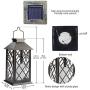 Solar Lantern, Outdoor Garden Hanging Lanterns,Set of 2,Waterproof LED Flickering Flameless Candle Mission Lights for Table,Outdoor,Party Decorative