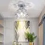 Hallway Ceiling Light Mini Crystal Chandelier Semi Flush Mount Ceiling Light Close to Ceiling Lighting Bedroom Kitchen Living Room Modern Pendant Lighting Fixture,E26 Base,Chrome