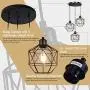 bgLight Industrial Semi Mount Pendant Light, 3 -Light Cage Haning Light Cluster Ceiling Chandeliers Pendant Lighting Fixture for Kitchen Isand, Dining Room,Living Room,Stariway -Black
