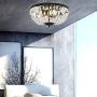 BAYCHEER Round Shaped Clear Crystal Ceiling Lghting Ftures with 3 Lghts Retro Art Dcoration Flush Mount Ceiling Light for Hallway Dining Living Room Kitchen Boudoir 9.84inch(Black)