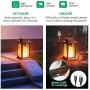 TomCare Solar Lights Outdoor Upgraded Metal Flickering Flame Solar Lantern Outdoor Hanging USB Charged & Larger Size Decorative Lanterns Waterproof LED Decorations Lighting for Patio Garden Deck Yard