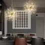 LLHZSY Modern Firework Chandelier 8-Lights Dandelion Sputnik Chandelier Gold Crystal Pendant Lighting Ceiling Light Fixture for Bedroom Living Room Dining Room
