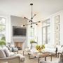 Sputnik Chandelier 6 Lights,Black Pendant Light Fixture,Industrial Modern Ceiling Lighting for Dining Room Kitchen Island Bedroom Hallway