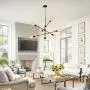 Sputnik Chandelier 6 Lights,Black Pendant Light Fixture,Industrial Modern Ceiling Lighting for Dining Room Kitchen Island Bedroom Hallway