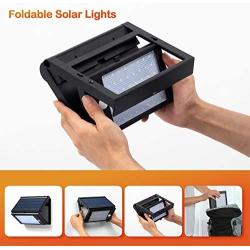 Solar Lights Outdoor, IP65 Waterproof Solar Motion Lights with 6 Mode, Solar Lights Foldable with 48 LED Super Bright Lights, Motion Sensor Security Lights for Camping Garden Patio Yard