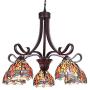 Capulina Tiffany Dining Room Light 5-Light Dragonfly Design Stained Glass Chandeliers Hanging Light Mission Design Tiffany Dining Table Lights Vintage Style Chandelier Kitchen Lighting 7'' Lampshade…