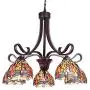 Capulina Tiffany Dining Room Light 5-Light Dragonfly Design Stained Glass Chandeliers Hanging Light Mission Design Tiffany Dining Table Lights Vintage Style Chandelier Kitchen Lighting 7'' Lampshade…