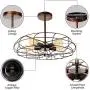 Semi Flush Mount Ceiling Light - BAYCHEER Vintage Pendant Lights Industrial Chandelier Black Metal Cage Hanging Fixture with 5 E26 Bulb Base for Hallway,Restaurant,Warehouse,Barn,Living Room,Rust