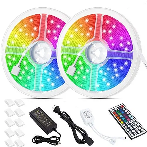 Litake LED Strip Lights 32.8ft, Waterproof Color Changing LED Light Strips,SMD 5050 300 LEDs 44 Keys IR Remote Flexible LED Tape Strip Lights for Bedroom Home