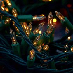 WATERGLIDE Christmas String Lights, 150 Lights 120V UL Certified Incandescent Clear Mini Green Wire Fairy Light, Xmas Tree Lights for Patio Wreath Garland Garden Outdoor Indoor Decoration