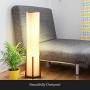 Brightech Parker - Decorative Tower Shade Floor Lamp for Living Rooms - Contemporary Column Lamp - Soft Light for Bedroom Standing 48 Inches (4) Tall - Asian Design w/Wood Frame - Incl. 2 LED Bulbs