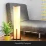 Brightech Parker - Decorative Tower Shade Floor Lamp for Living Rooms - Contemporary Column Lamp - Soft Light for Bedroom Standing 48 Inches (4) Tall - Asian Design w/Wood Frame - Incl. 2 LED Bulbs