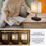 Lifeholder Touch Lamp with 2 Phone Stands,Dimmable USB Lamp Include 2 Warm Edison Bulbs, Grey Table Lamp Built in 2 USB Ports & 2 AC Outlet, Bedside Lamps Idea for Bedroom or Living Room(Set of 2)