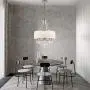 A1A9 Modern 5-Light Drum Pendant Lighting Fixture, 26 White Fabric Shade, Elegant Hanging Ceiling Lights with Crystal, Chrome Finish Chandelier for Entryway, Hallway, Dining Room and Foyer