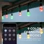 HBN Smart Outdoor Patio Light RGBW Color & White LED Lights Smart String Light-48ft, 24 Round Bulbs, 2.4 GHz Only, Works with Alexa/Google Assistant, App Controlled, No Hub Needed, IP65 Waterproof