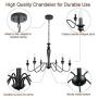 Derksic 6-Light Farmhouse Chandelier Black Iron Chandeliers Rustic Industrial Candle Chandelier for Dining Room Living Room Kitchen Bedroom Foyer Barn