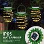 2 Pack Pineapple Solar Hanging Lights 60 LED Waterproof Fairy String Light for Outdoor Garden Patio Decor Lantern (Warm White)