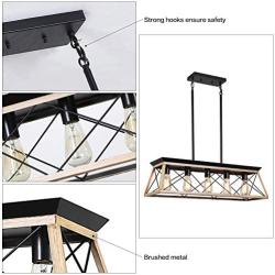 XIPUDA Farmhouse Chandelier Kitchen Island Lighting Linear Pendant Light Fixture Antique Industrial Metal Dinning RoomChandeliers