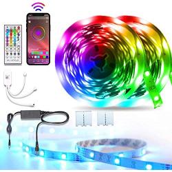 Sumkyle LED Strip Lights, led Lights for Bedroom APP Bluetooth RGB Music Lights with 40 Key Remote Controller, Color Changing Light for Bedroom (2x16.4FT)