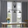 WOXXX Three-Light Pulley Pendant Light, Industrial Farmhouse Chandelier Modern Pendant Lighting Adjustable Rustic Vintage Ceiling Lights Fixture for Kitchen Island Dining Room Foyer Black