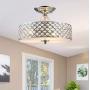 Modern Chandelier Crystal Raindrop Chandelier Lighting Flush Mount LED Ceiling Light Fixture Pendant Lamp for Dining Room Bathroom Bedroom Livingroom