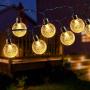 Solar String Lights Outdoor , 50LED Globe Fairy Waterproof Lights , 8 Mode 7M/24Ft Indoor/Outdoor Solar String Lights for Garden, Patio Yard, Home ,Christmas ,Parties ,Wedding (Warm White)