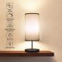 Wellwerks Table Lamp with Bulb (Included), Adjustable Color Temperature and Brightness Touch Control Bedside Lamp ,Nightstand Lamp for Bedroom, Living Room, Kids Room
