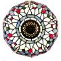 Tiffany Ceiling Fixture Lamp W12H11 Inch Semi Flush Mount Light Stained Blue Dragonfly Shade Antique Style WERFACTORY S004 Series Art Lamps Kitchen Island Bar Hallway Living Room Dining Room Loft