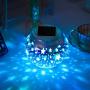 Solar Jar Glass Ball Table Light, Color Changing Solar Powered Crackle Glass Ball Led Garden Lights,Waterproof Led Night Light for Bedroom Yard Patio Halloween Christmas Decor (Star-Mosaic)