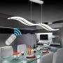 Create For Life Modern Wave LED Pendant Light Dimmable Fixture Modern LED Chandelier LED Hanging Light Fixture for Contemporary Living Room Dining Room Kitchen Island Table(Dimmable Remote Control)