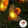 SKYFIRE [Upgraded Solar Honey Bee Fairy String Lights with Two-Way Charging, 30 LED Solar Garden String Lights Outdoor Bee Fairy Lights for Garden Patio Flower Trees Lawn Landscape Xmas Decor