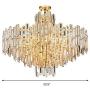 RUNNUP Tiered Pendant Chandelier Contemporary Crystal 8 Lights Gold Ceiling Suspension Lamp for Dining Room Kitchen Living Room Bedroom 23.5'' Wide