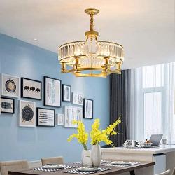 Healer 25 inch Crystal Chandelier Hanging Lighting Fixtures Semi Flush Mount Gold Finish, Modern Luxury Ceiling Lights with 6 E14 Base for Dining / Living Room Bedroom