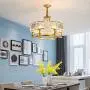 Healer 25 inch Crystal Chandelier Hanging Lighting Fixtures Semi Flush Mount Gold Finish, Modern Luxury Ceiling Lights with 6 E14 Base for Dining / Living Room Bedroom