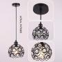 Crystal Pendant Light Mini Crystal Chandelier Lighting Metal Ball Lampshade Flush Mount Ceiling Lighting with Adjustable Hanging Cord for Kitchen Island Dining Room Bedroom Bar ,E26 Base,Black