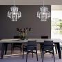 Q&S Mini Crystal Chandelier Modern Chrome Small Pendant Light Ceiling Fixture for Hallway Entryway Dining Room Kitchen Office, W11.8'',1 Light E26.