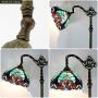 Tiffany Style Reading Floor Lamp Lighting W12H64 Inch Green Stained Glass Liaison Lampshade Antique Adjustable Arched Base S160G WERFACTORY LAMPS Living Room Bedroom Beside Table Girlfriend Lover Gift