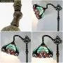 Tiffany Style Reading Floor Lamp Lighting W12H64 Inch Green Stained Glass Liaison Lampshade Antique Adjustable Arched Base S160G WERFACTORY LAMPS Living Room Bedroom Beside Table Girlfriend Lover Gift