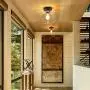 LANROS Industrial Semi-Flush Ceiling Light Fixture with Clear Glass Shade for Dining Room, Bedroom, Cafe, Bar, Corridor, Hallway, Entryway, Passway