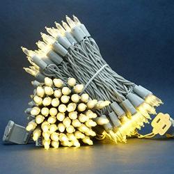 Warm White LED Christmas Lights with Silver Wire, 66 Ft 200 LED UL Certified Same Color String Light, End to End Indoor & Outdoor Commercial Grade Holiday Lights Set (Warm White - Silver Wire)