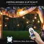 Adust 1000W Outdoor Plug-in Dimmer Switch for String Lights, AC 110V Bulbs Dimmer Switch with 9.8 Ft Extension Cord, 3 Prong Outlet, 65 Ft Wireless Remote Control, Waterproof IP65, Timer F .(9.8Ft)