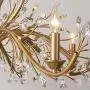 E12 Classic Crystal Pendant Light 8 Lights Adjustable Chain Ceiling Light Fixture Metal Floral Candle Chandelier for Kitchen Living Room Dining Room Cafe