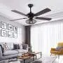 52'' Modern Ceiling Fan Light with Remote Control Mid-Century LED Chandelier Fan for Living Room Dining Room Bedroom …