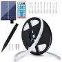 Solar Strip Lights with Remote, 16.4Ft 150 LEDs Outdoor Rope Light Upgraded Solar Panel with Timer, Auto ON/Off, PVC Tube Cover, Dimmable and Cuttable for Garden Patio Pool Christmas (Cool White)