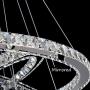 Crystal Chandelier 2 Rings 11.8''+19.7'' Daylight 5000K 48W Adjustable Shape Wowatt LED Circular Lighting Modern Ceiling Lighting Fixture Stainless Pendant Light for Bedroom Living Dining Room